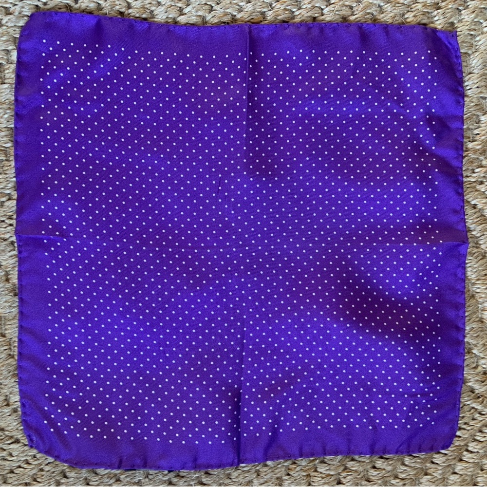 J Crew Purple polka dot pocket square